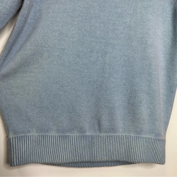 Halo Men’s Blue V-Neck Pullover 100% Cashmere Sweater Size S/M